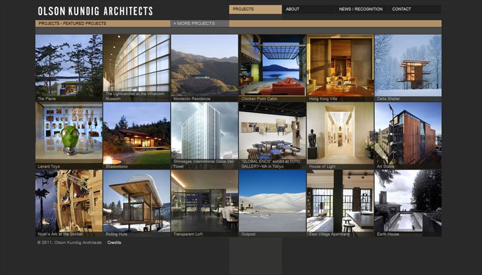 Olson Kundig Architectsの「プロジェクト」ページ