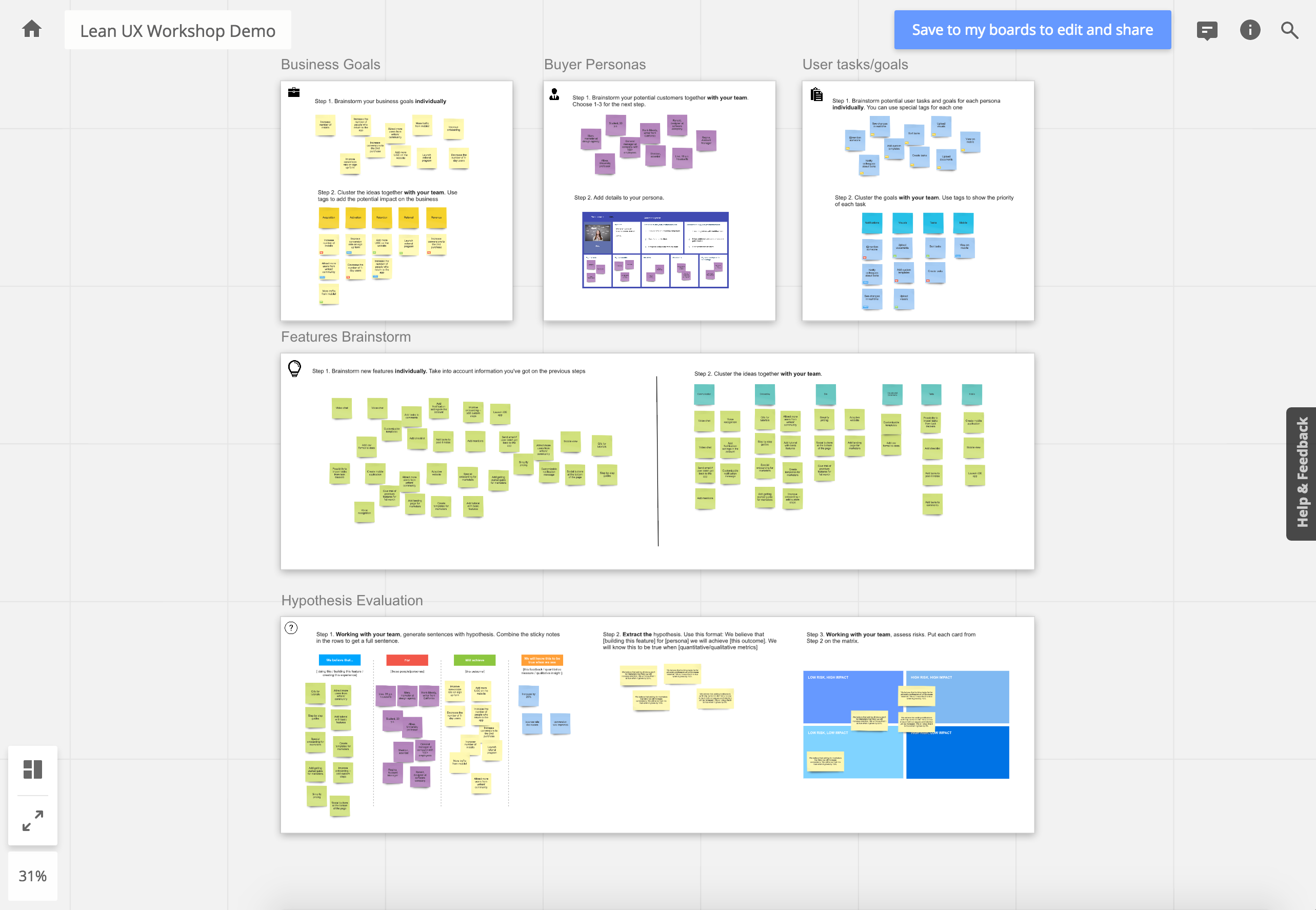 Lean UX Demo Board