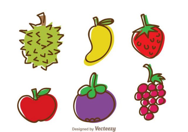 fruits-hand-draw-icons-vector