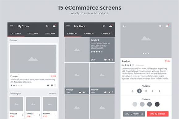 Carbon Material UI kit for ecommerce apps - Freebiesbug - Google Chrome