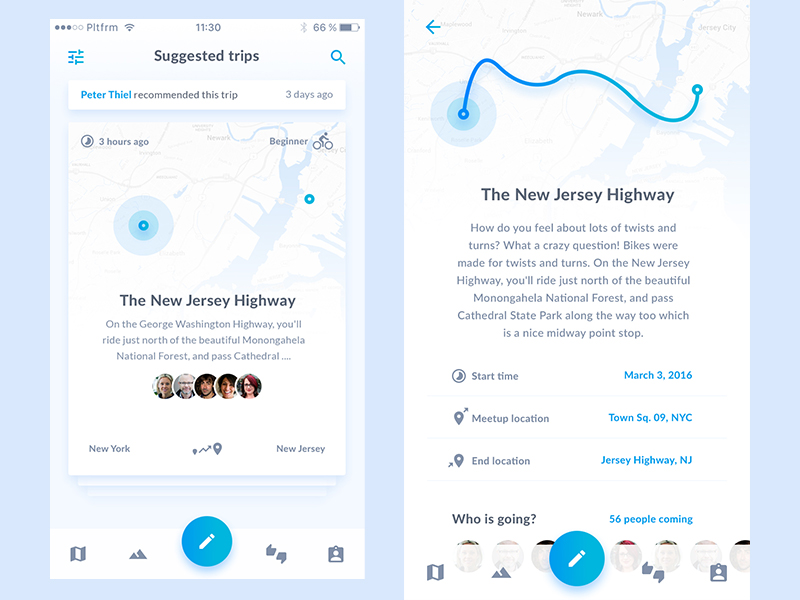 Platformが手がけた自転車用アプリのUIデザイン