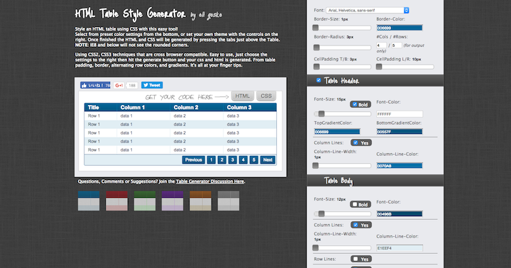 html-table-style-generator